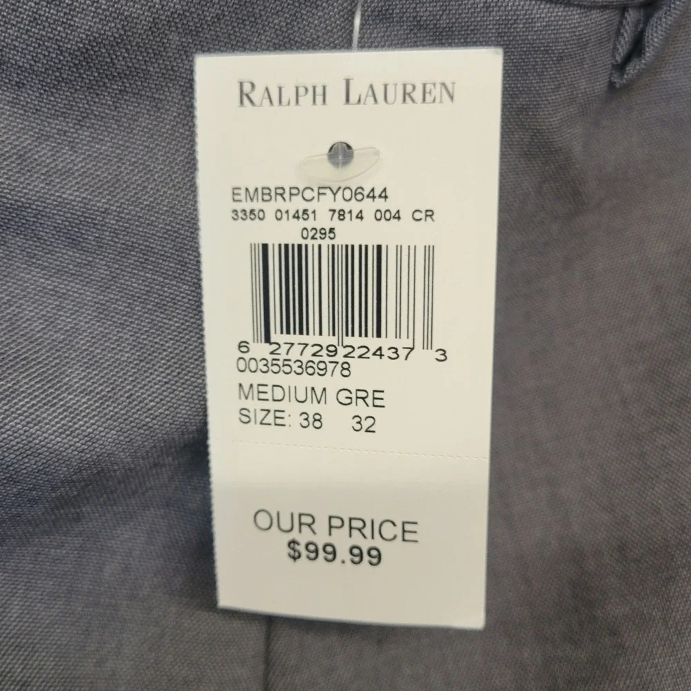 Lauren Ralph‎ Lauren Ultraflex Mens Dress Pants 38x32 Med Grey Classic Fit I691